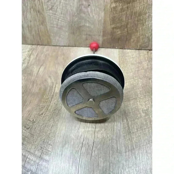 Starbucks Coffee French Press White Metal Red Knob Black Handle 34oz Japan RARE - Picture 8 of 11